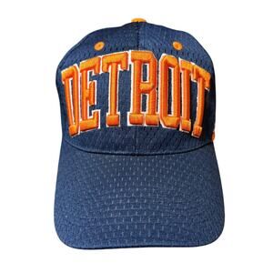City Hunter Detroit Ball Cap Unisex Navy Orange Embroidered Adjustable Hat OSFM
